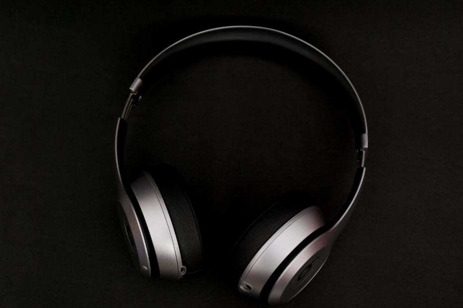 black headphones